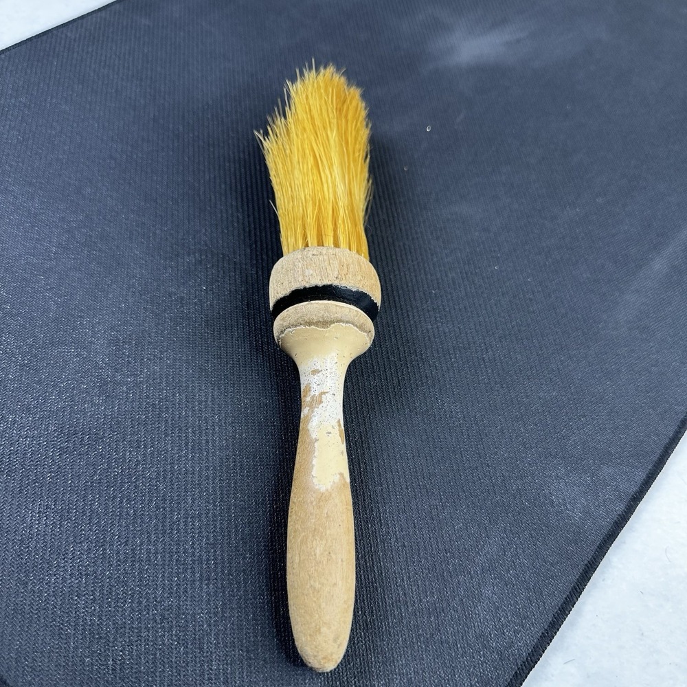 Vtg Neck Brush Horse Hair Wood Handle‎ Barber Shop Duster